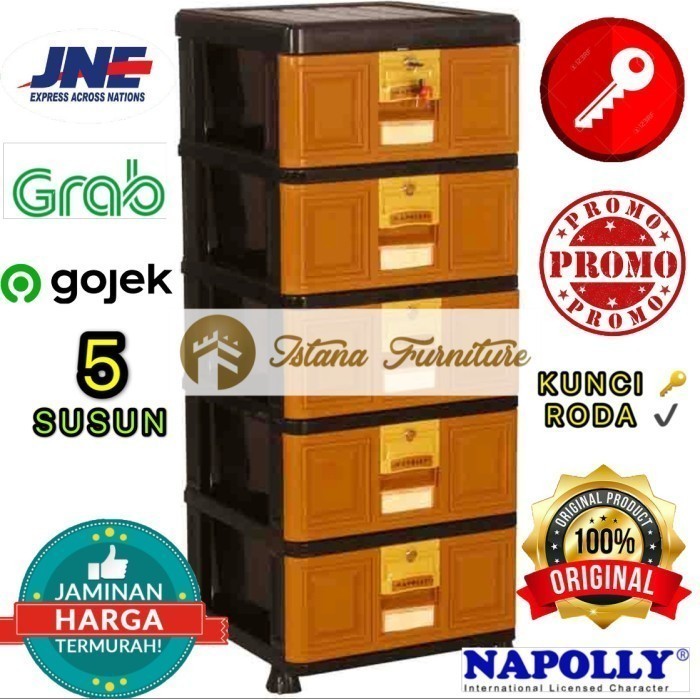 LEMARI PLASTIK / RAK PLASTIK SERBAGUNA / EXCEL / LACI PLASTIK 5 SUSUN
