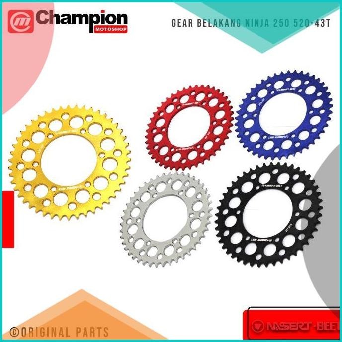 Gir Belakang Rear Gear Cnc Ninja 250 Ukuran 520 43T - 46T Nassert Beet