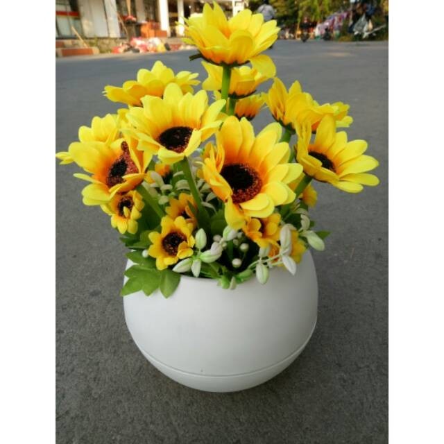 Bunga Plastik/Bunga Matahari Mini/Bunga Meja Pohon Hias Artificial Promo