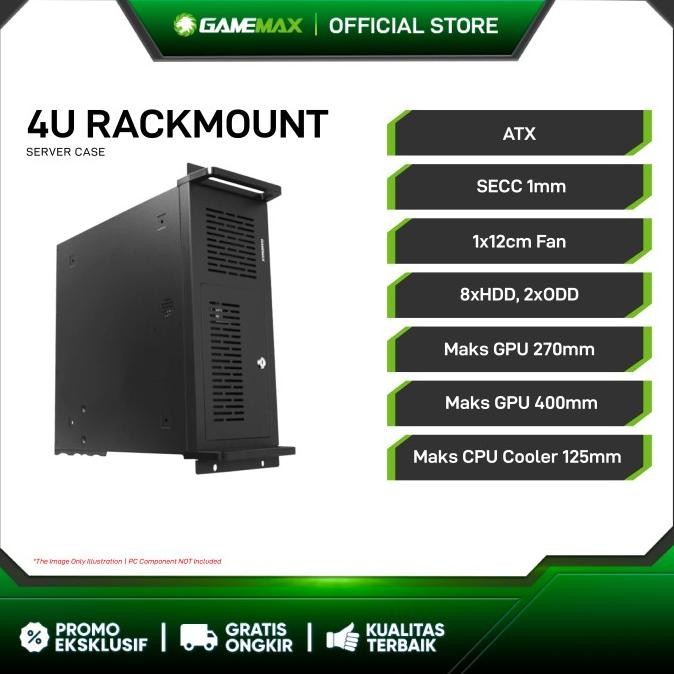 GAMEMAX 4U RACKMOUNT SERVER 4U INDUSTRIAL PC CASE ORIGINAL DAN TERPERCAYA