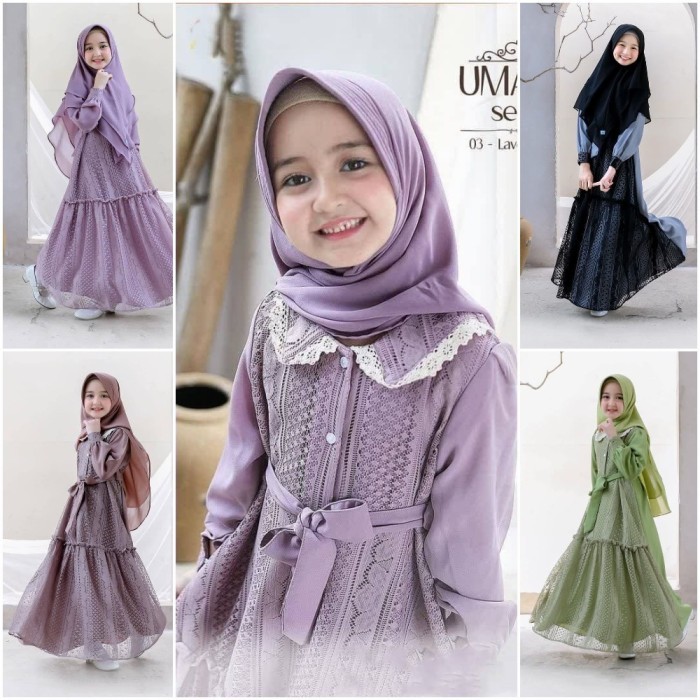 GRATIS ONGKIR Baju Muslim Anak Perempuan 9-10 Tahun/Gamis Anak/Brokat Syar'i Kids