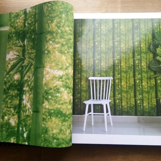 PROMO WALLPAPER VINYL MURAH MOTIF 3D BAMBU HIJAU DAN KUNING PREMIUM
