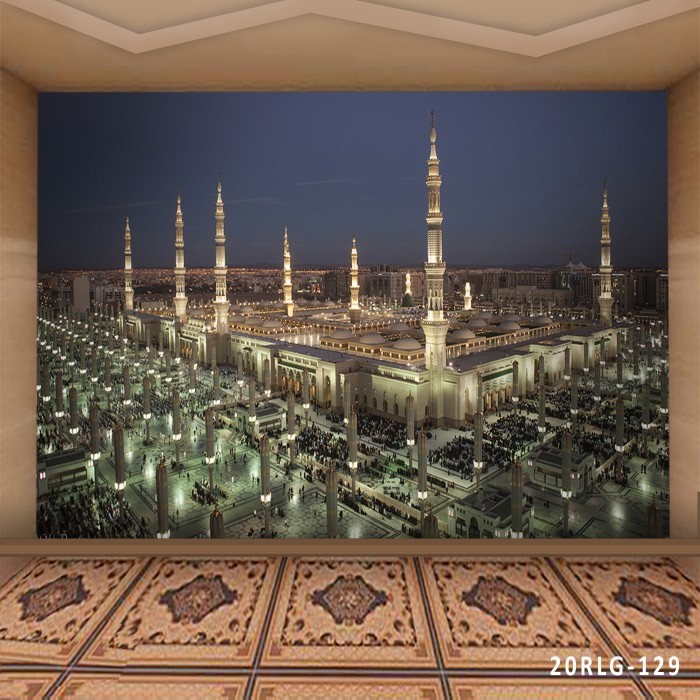 Wallpaper Dinding 3D Custom Islami Masjid Nabawi Madinah (20RLG-129)