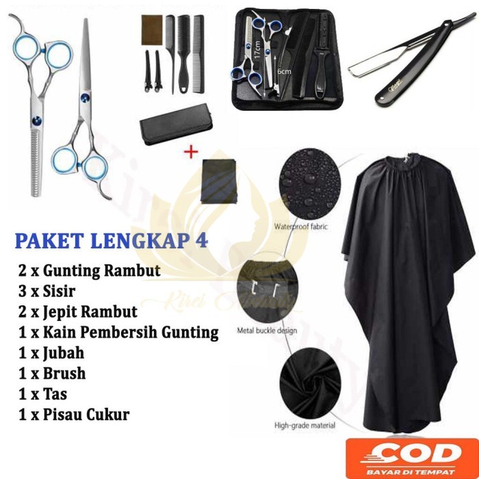 TERBARU [COD] Paket Alat Cukur Gunting Rambut Set BarberShop Lengkap PROMO!