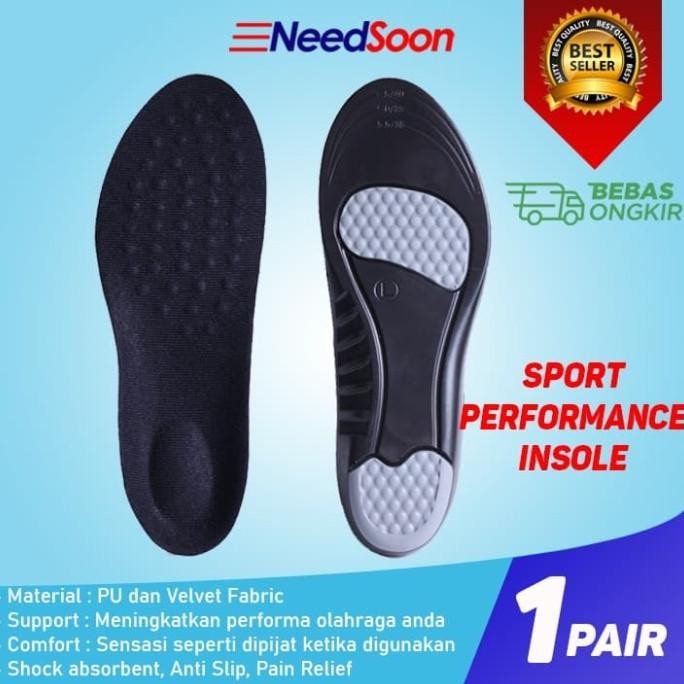 

TERSEDIA INSOLE SEPATU SPORT PERFORMANCE OLAHRAGA SHOCK ABSORB ORTHOTIC PU FOAM