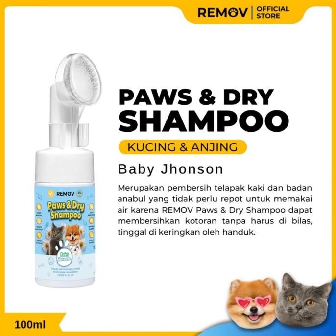 

TERSEDIA REMOV PAWS & DRY SHAMPOO 100 ML SHAMPO TANPA BILAS SPRAY SIKAT PEMBERSIH KULIT BULU TELAPAK KAKI PAW CLEANING CLEANSER FOAM ANJING KUCING HEWAN