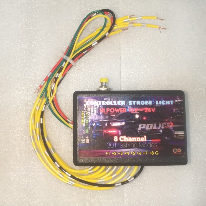 MODUL STROBO BLITZ PJR HIGH POWER 12V 24V 8 CHANNEL 30 MODE KEDIP