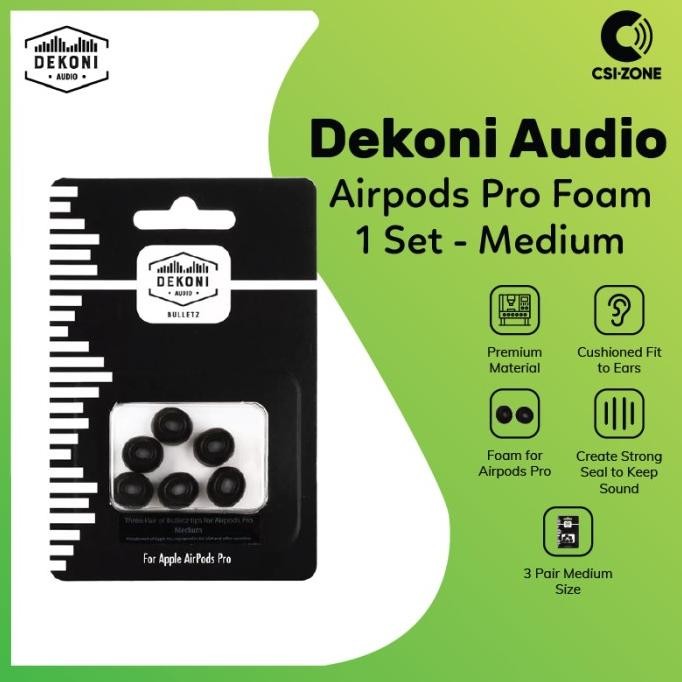 

TERSEDIA DEKONI AUDIO BULLETZ FOR AIRPODS PRO PREMIUM MEMORY FOAM