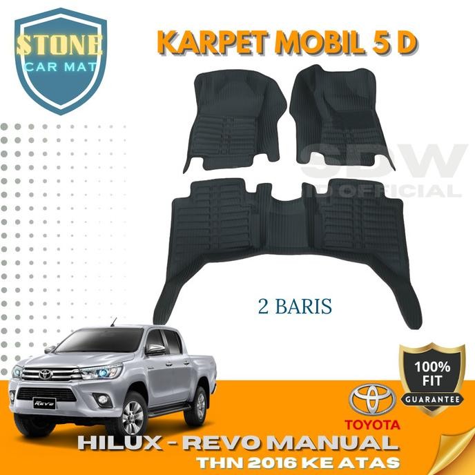 

TERSEDIA KARPET MOBIL 5D TOYOTA HILUX REVO MANUAL / 5D CAR MAT KARPET MANGKOK EVA FOAM MOTIF BIG CARBON