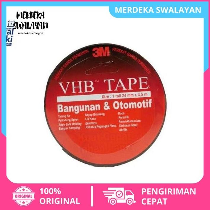

3M DOUBLE TAPE MERAH ORIGINAL - 24MM X 4,5METER - VHB TAPE 3M POPULER BY MERDEKA SWALAYAN !!!