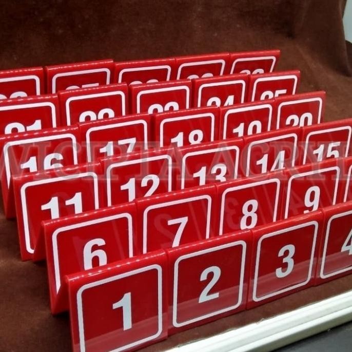 

TERBARU - Acrylic Nomer Meja 1-30 Merah