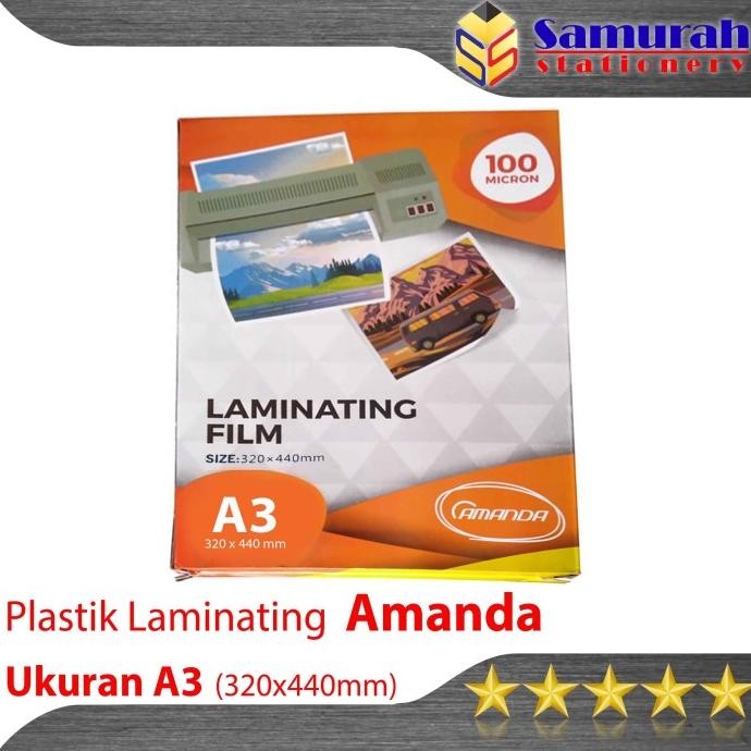 

BEBAS ONGKIR - Plastik Laminating Film A3 Amanda 100 Micron - 100 lembar 320 x 440 mm