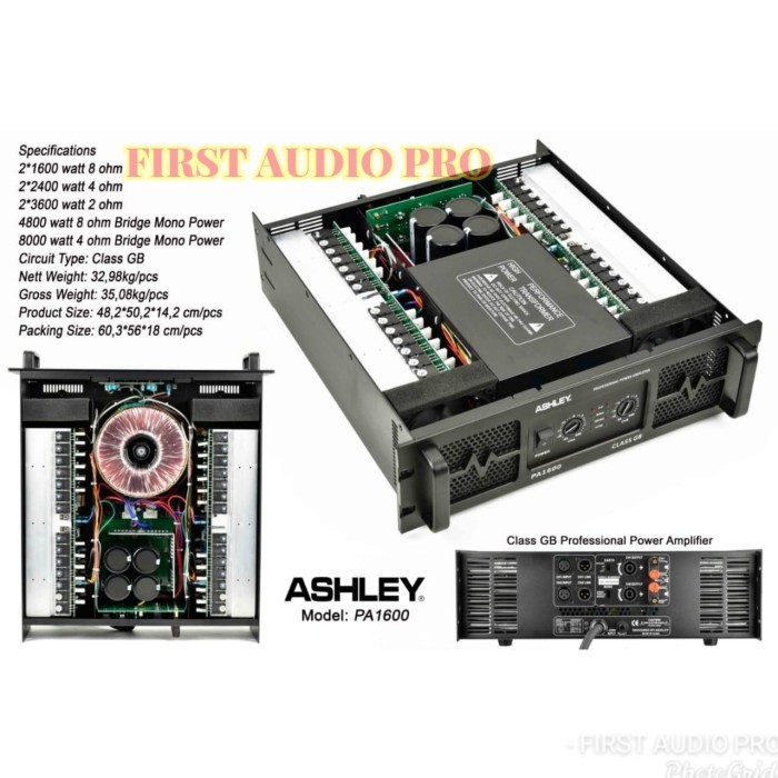 Power Amplifier ASHLEY PA1600 PA 1600 Original CLASS GB