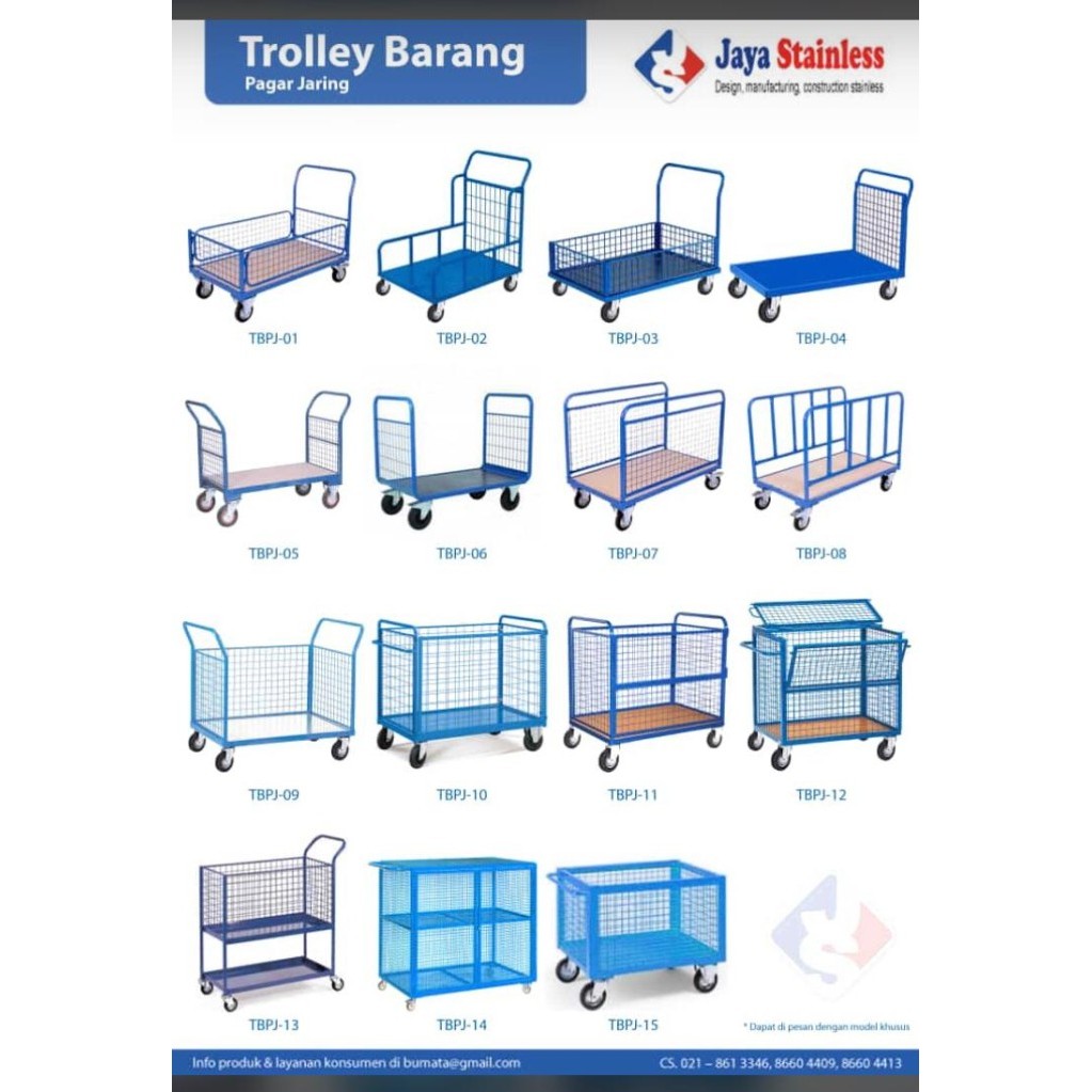 TERBARU Trolley Barang Pagar Jaring-Besi