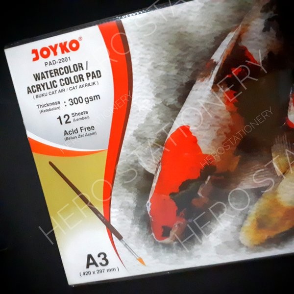 

Terlaris Buku Gambar Cat Air Akrilik Watercolor Acrylic Color Pad Joyko A3 12 Lembar Pad-2001 New