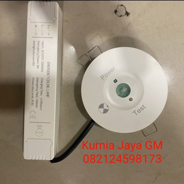 TERBARU Lampu Emergency Downlight LED Plafon 3watt NICAD Batre Emergency SET