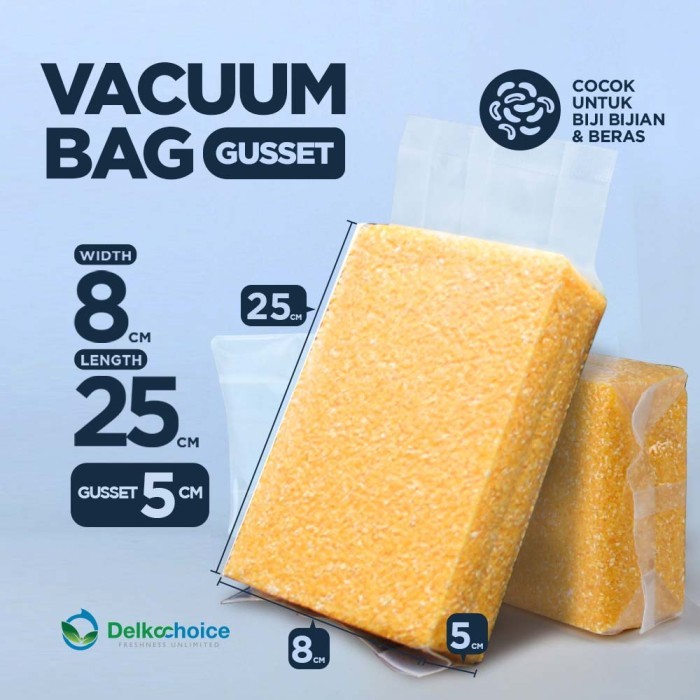 TERBARU PLASTIK VACUUM VACUM VAKUM GUSSET BERAS DELKOCHOICE PROMO