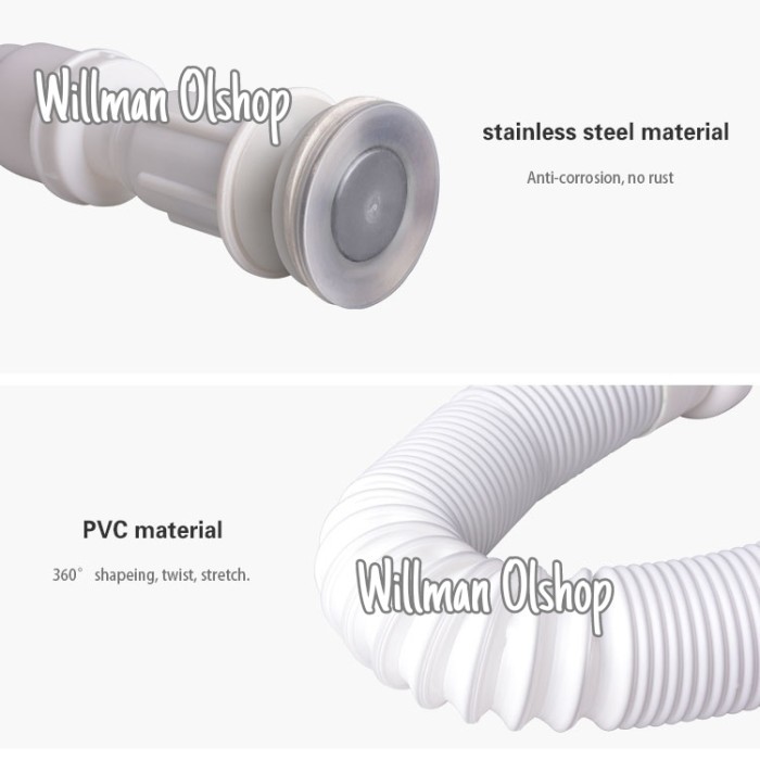 TERLARIS sifon wastafel fleksibel afur wastafel pembuangan wastafel