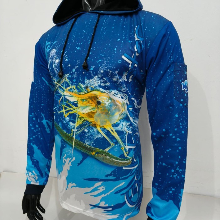 Kaos Jersey Mancing Udang Galah Capit Biru