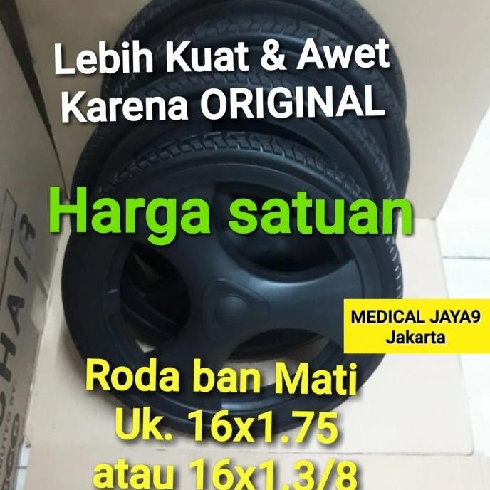 RODA UKURAN 16 BAN MATI Sparepart Kursi Roda Travel Avico Sella