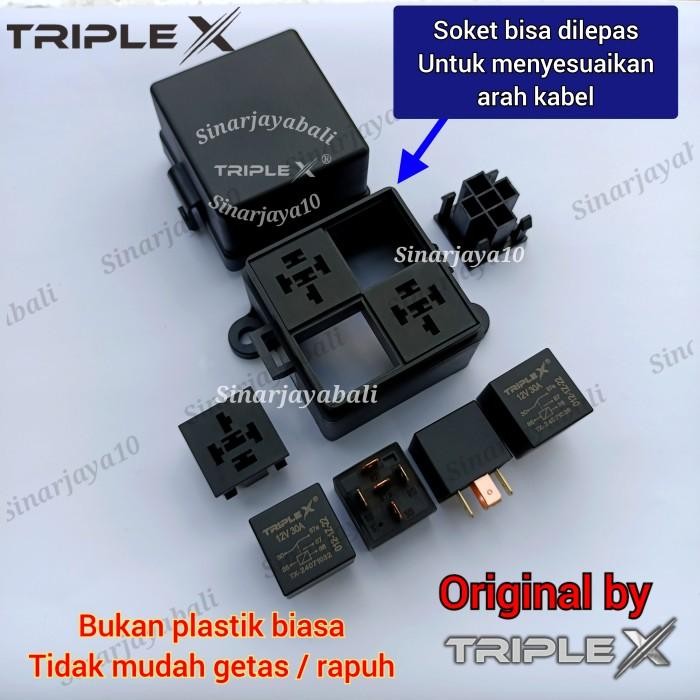 box relay kotak rellay 4 tempat rilay rumah reli 4 relay universal motor mobil kendaraan otomotif tr
