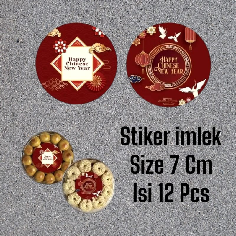 

Stiker Imlek Sticker Kue Chinese New Year Stiker Bulat Toples Sincia