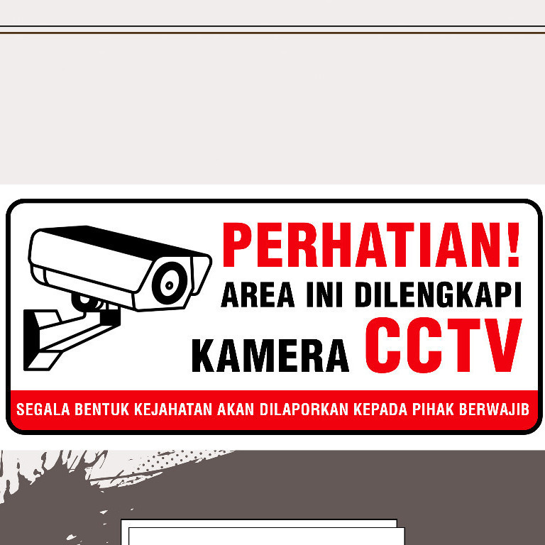 

STIKER VINYL PERHATIAN AREA INI DILENGKAPI KAMERA CCTV multi Sticker