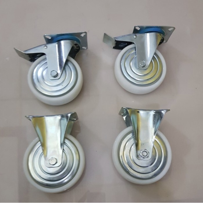 Terlaris Roda Nilon 6 Inch Putar Rem Mati / Roda Troli 6 Inch