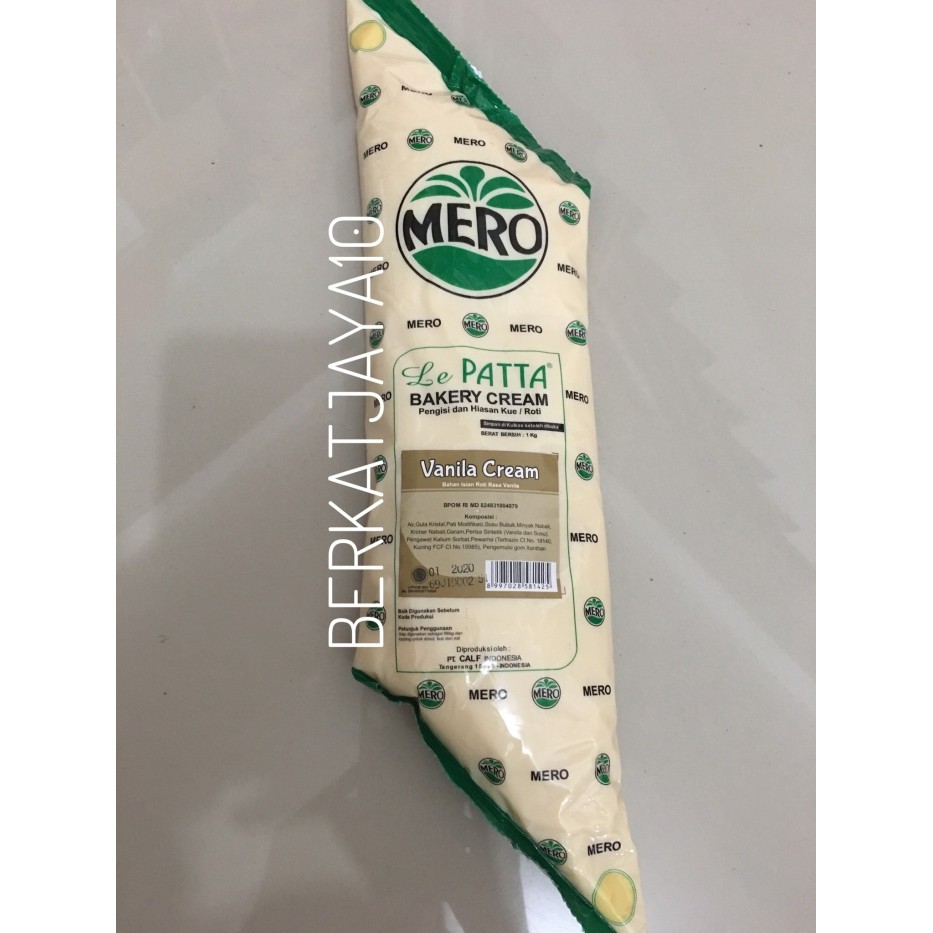 

OBRAL Mero Lepatta Bakery Cream Vanila Cream Filling Topping 1kg Kode 1139