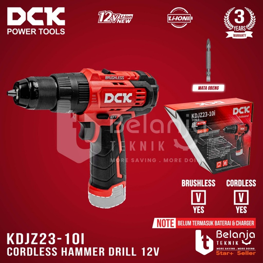 Mesin Bor Tembok Baterai DCK KDJZ23-10I Cordless Hammer Drill KDJZ 23 - 10 I