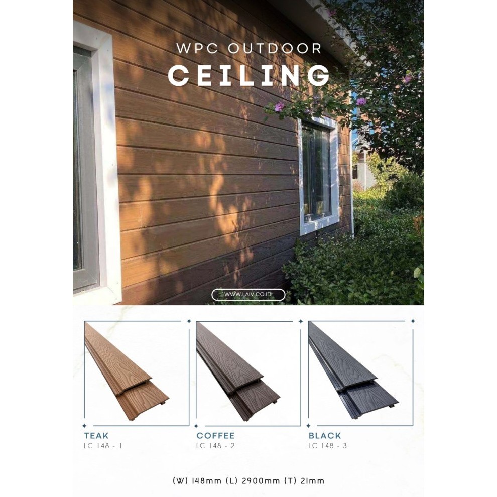 Wpc Plafon / Ceiling Wpc / Wood Panel Dinding Outdoor / Wall Cladding Termurah