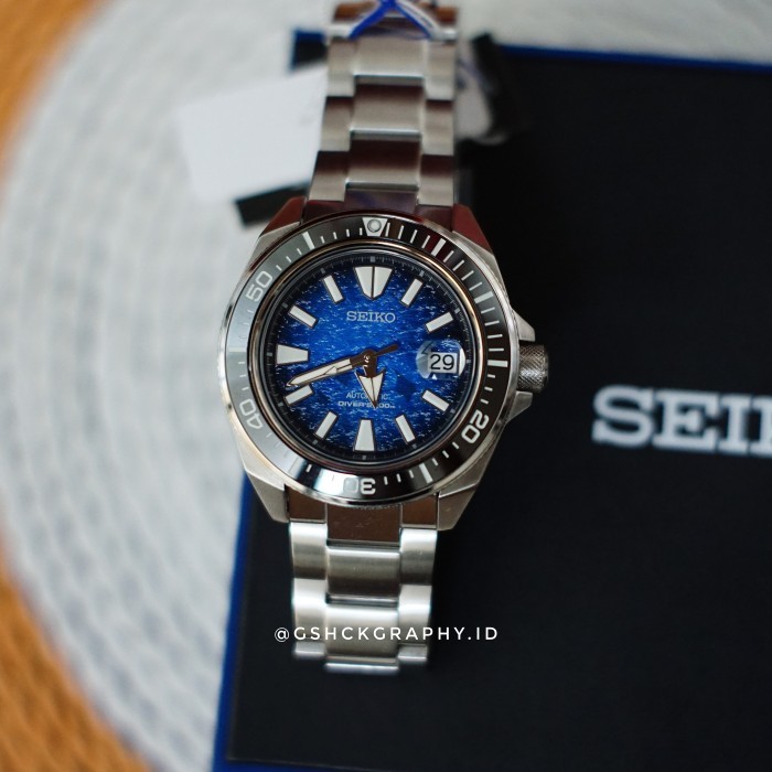 Seiko King Samurak Srpe33K1 Srpe33 Save The Ocean "Manta Ray" Terbatas