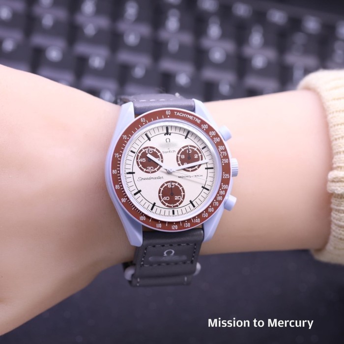 Jam Tangan Wanita X Omega Moonwatch 4Cm Chrono Variasi Plus Box Terbaru