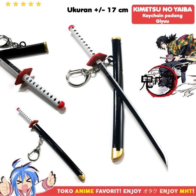 KOSTUM PRIA Gantungan Kunci Anime Kimetsu no Yaiba Pedang Giyu Tomioka Nichirin