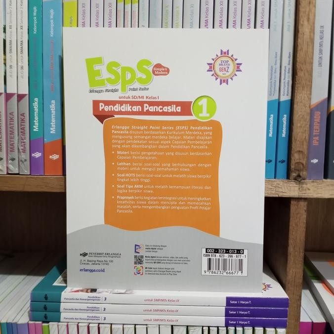 

Buku ESPS Pendidikan Pancasila Kelas 1 SD Kurikulum Merdeka Erlangga