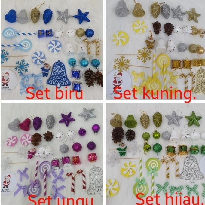 

Sale! Dekorasi Aksesoris Natal Set Bola Lucu Biru Merah