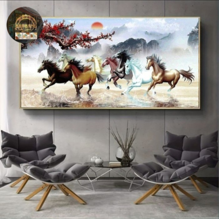 TERBAIK lukisan kuda berlari fengshui Kode 614