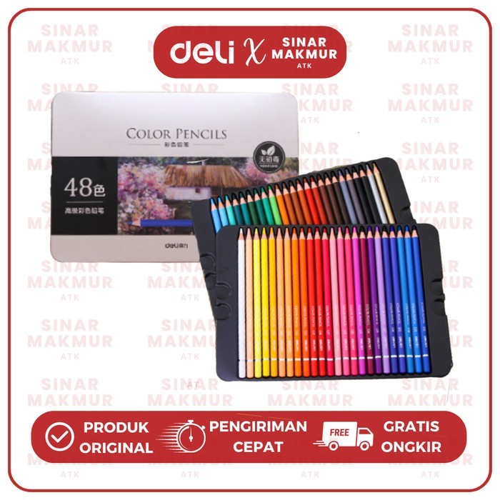 

TERLARIS! High-grade Oil Pencil Color/Pensil Warna 48 Warna Deli 6567 (Set)