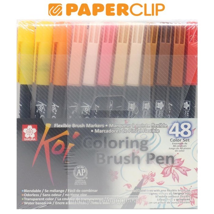 

HOT SALE! SPIDOL SAKURA SET BRUSH PEN XBR-S48 KOI 48 COLOR