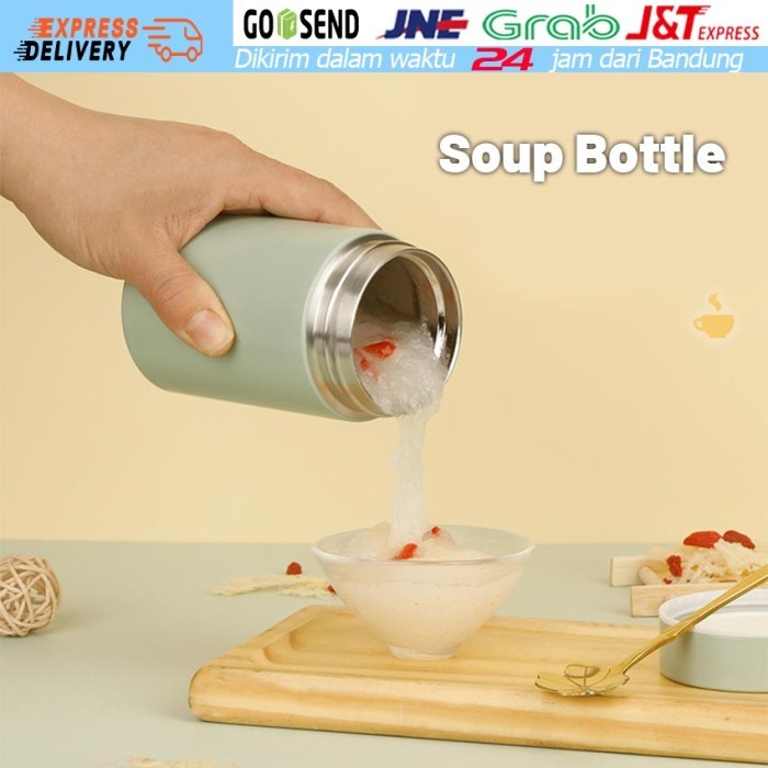 Termos Sup Mini Portable Mangkuk Sup Lunch Box Stainless Tahan Panas Bermutu