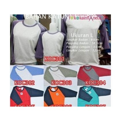 

KOC3KAOS POLOS LENGAN 3/4 BAHAN COMBED UK L (PER PCS) SIAP KIRIM