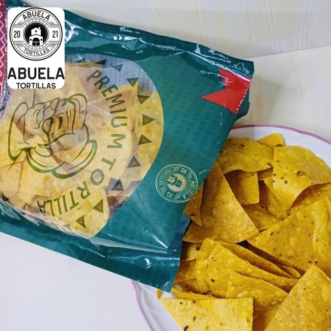 

NEW PRODUK TORTILLA CHIPS VEGAN GLUTENFRE NACHOS - ABUELA TORTILLAS - POUCH 250GR !!!!!