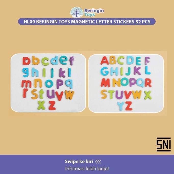 

MAGNETIC LETTER ALPHABET STICKERS 52 PCS | MAINAN EDUKASI ANAK BELAJAR ALFABET DAN HURUF SIAP KIRIM