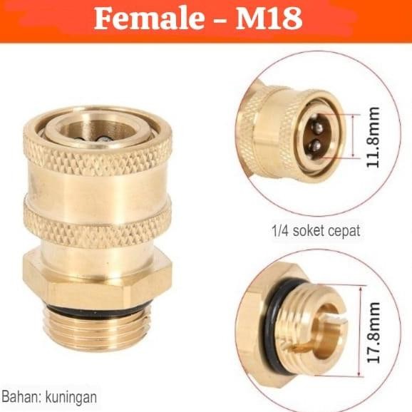 

COUPLER QUICK RELEASE 3/8 INCH MALE DRAT LUAR 17,8MM SIAP KIRIM