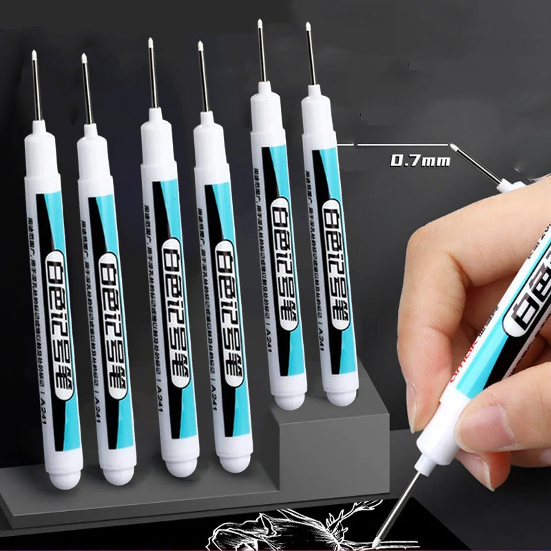 

[MURAH] Amak Spidol Permanen Waterproof Long Nib Marker 0.7mm 10 PCS - A241