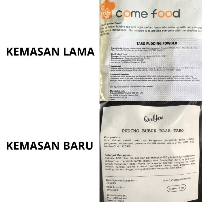 

Come Food Taro Pudding 1 kg / Comefood / Puding Desert Toping ASLI