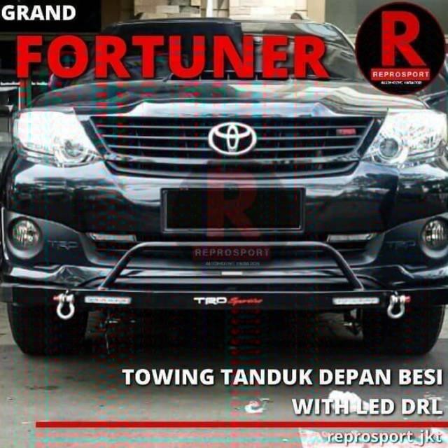 Towing Besi Tanduk Bumper Depan All New Fortuner/Fortuner Old + Lampu Led