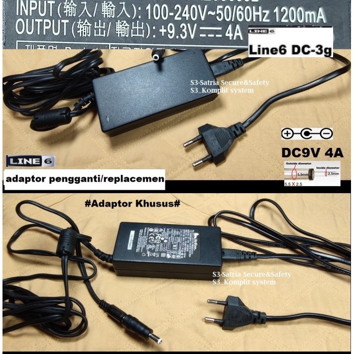 Power supply 4A adaptor Line6 DC3g Line 6 POD HD500 HD300 HD400 9V