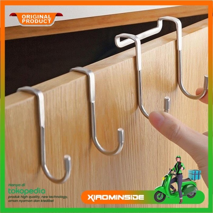 GANTUNGAN STAINLESS HOOK BENTUK S - KITCHEN LACI PINTU DOUBLE HOOK