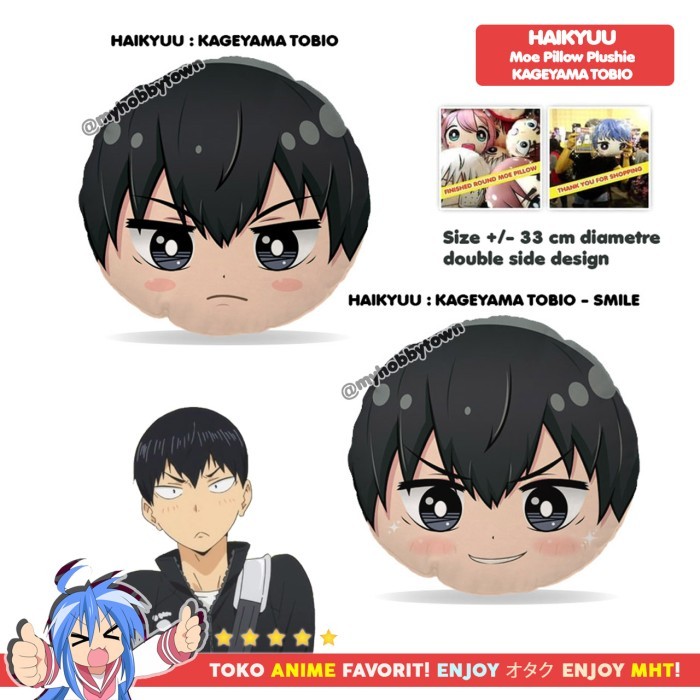 BIG PROMO Bantal Bulat Anime Haikyuu : Kageyama Tobio Plush Doll Plushie